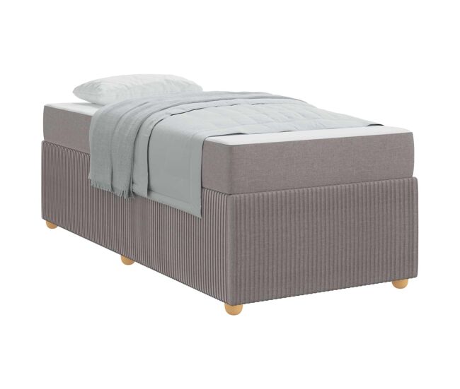 Estrutura de cama de solteiro simple cinzento-acastanhado 90 x 200 cm tecido