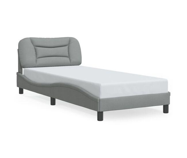 Estrutura de cama de solteiro para adultos com led 90x190 cm tecido
