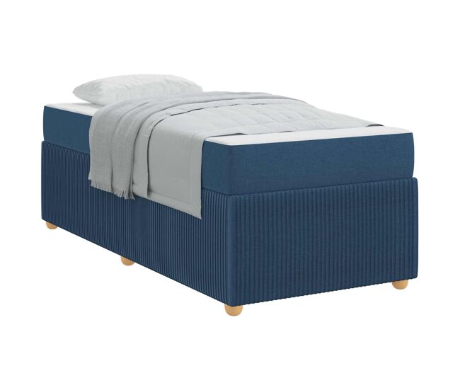 Estrutura de cama de solteiro para adultos com colchão azul 90 x 200 cm tecido