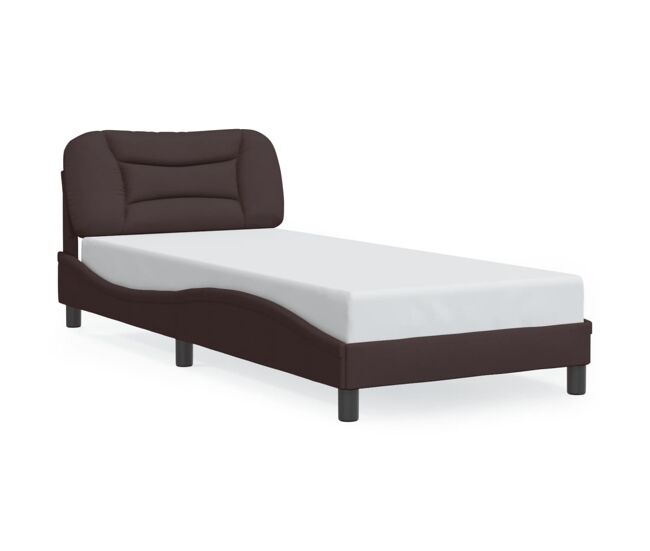 Estrutura de cama de solteiro para adultos com led 90x190 cm tecido