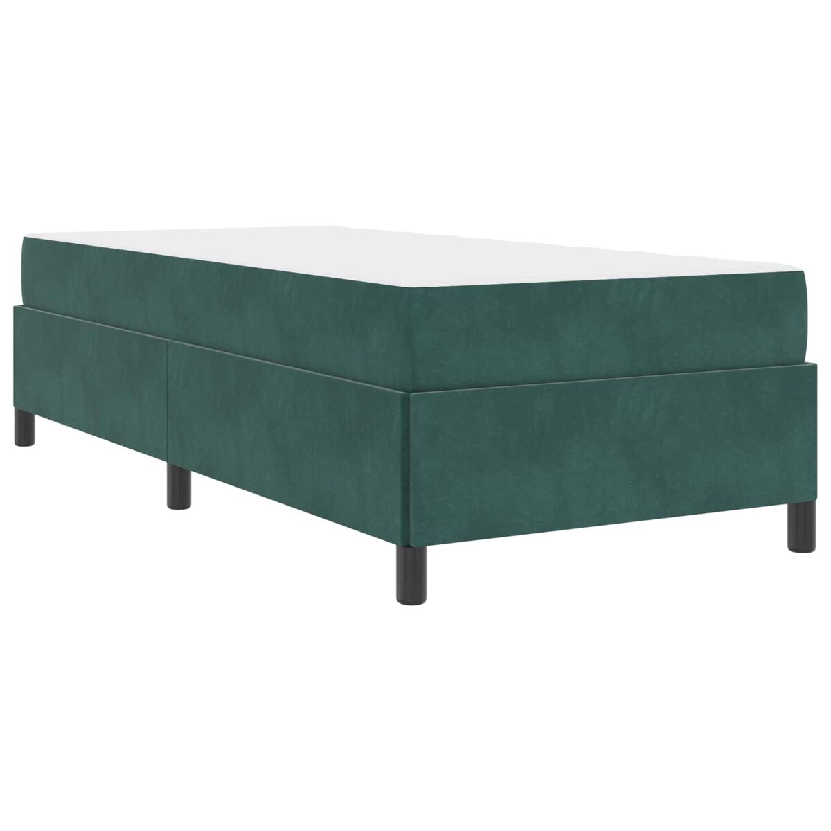 Estrutura de cama de solteiro para adultos com colchão verde escuro 90 x 200 cm tecido