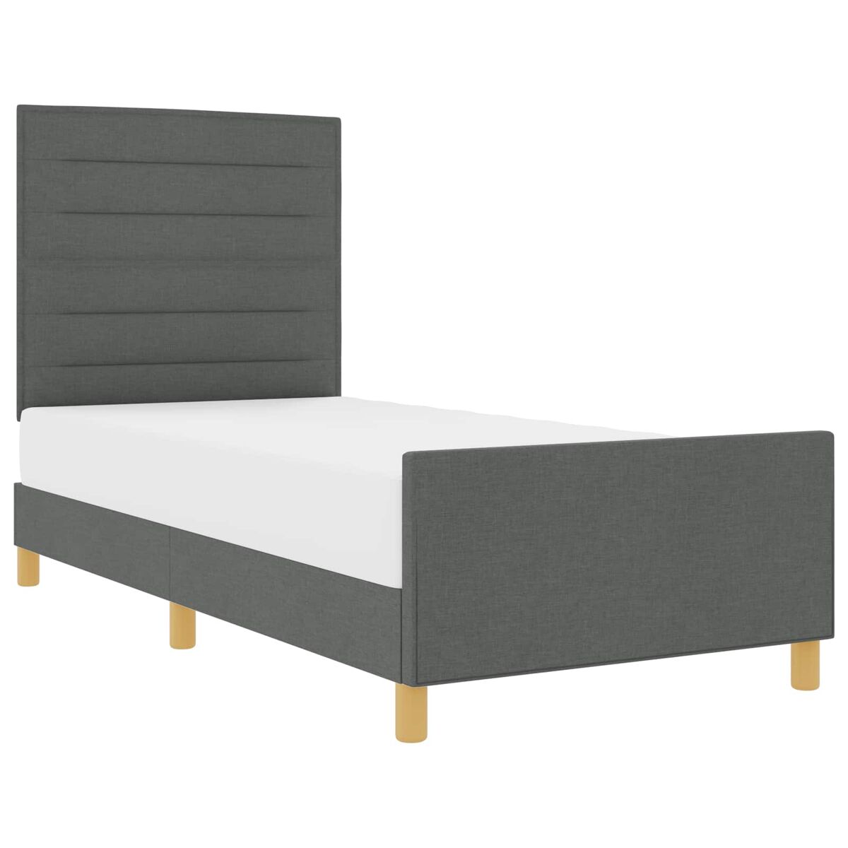 Estrutura de cama de solteiro para adultos cinzento escuro 80 x 200 cm tecido