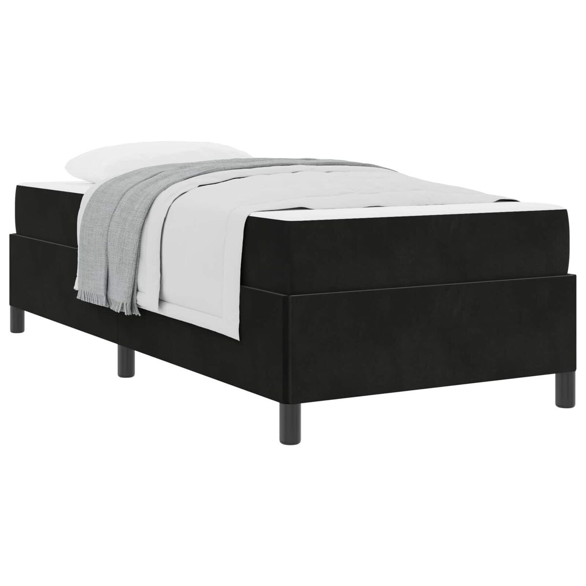 Estrutura de cama de solteiro para adultos com colchão preto 90 x 200 cm tecido