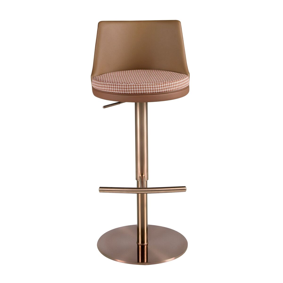 Banco giratório em tecido e couro sintético ANGEL CERDA