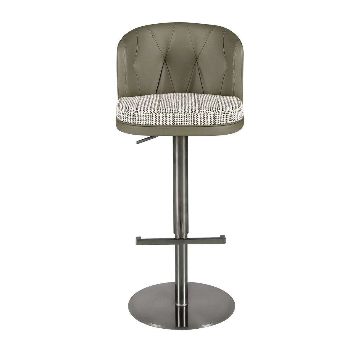 Banco giratório em tecido e couro sintético ANGEL CERDA