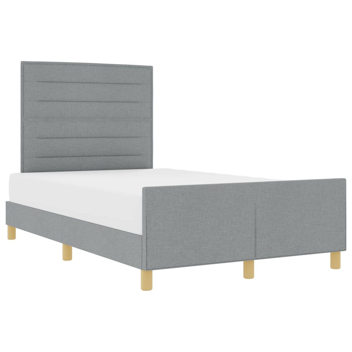 Estrutura da cama de casal simple cinzento-claro 140 x 200 cm tecido