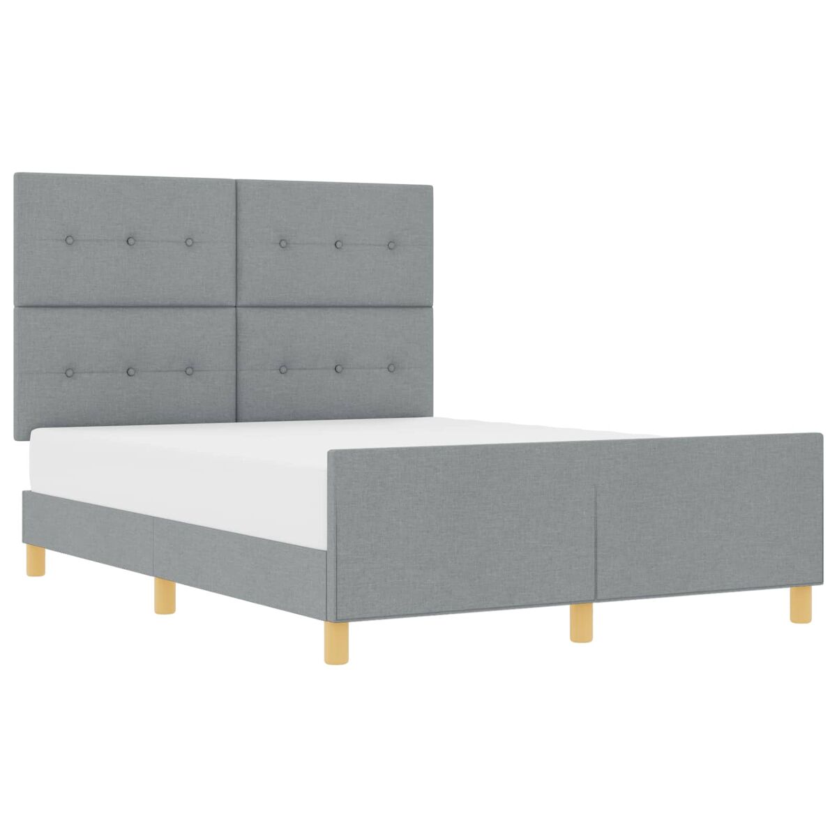 Estrutura da cama de casal simple cinzento-claro 140 x 200 cm tecido