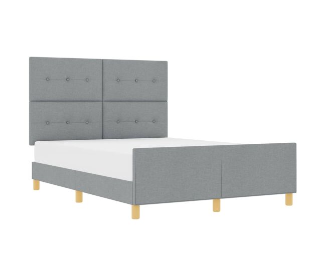 Estrutura da cama de casal simple cinzento-claro 140 x 200 cm tecido