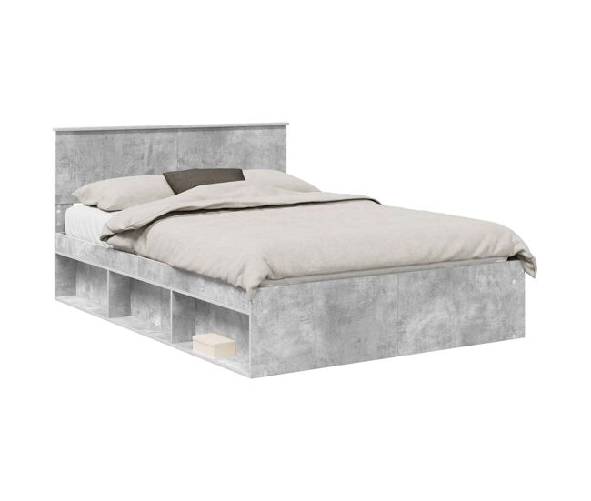 Estrutura de cama de casal para adultos com cabeceira concreto 140 x 190 cm