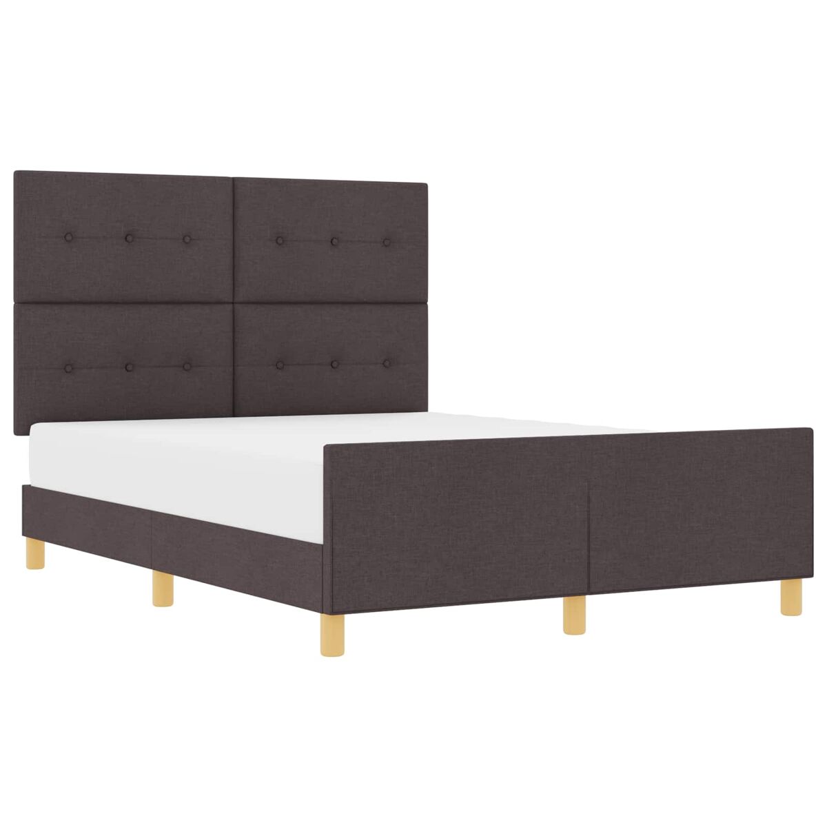 Estrutura da cama de casal simple castanho escuro 140 x 200 cm tecido