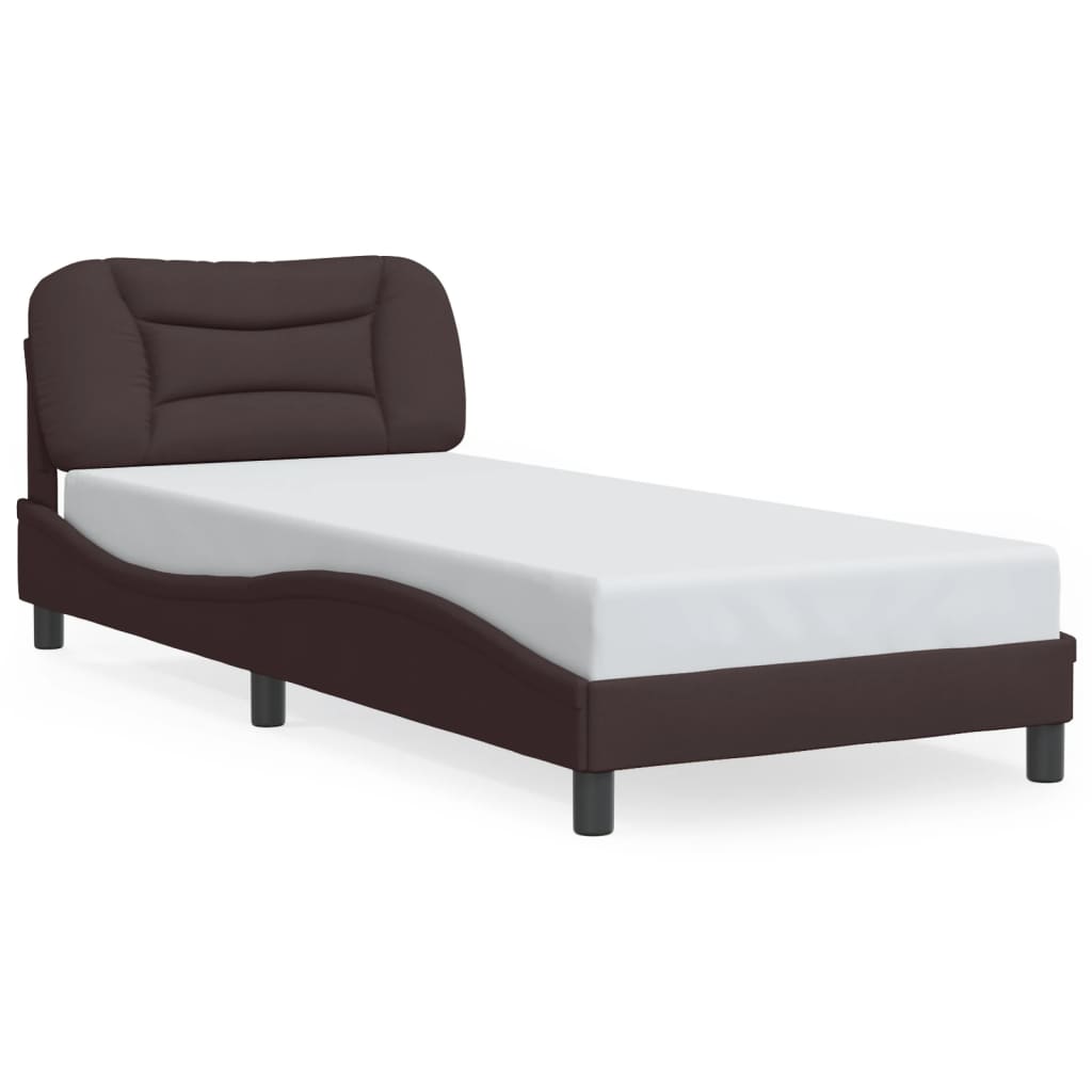Estrutura de cama de solteiro para adultos com led 90x200 cm tecido