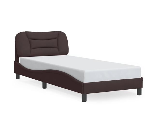 Estrutura de cama de solteiro para adultos com led 90x200 cm tecido