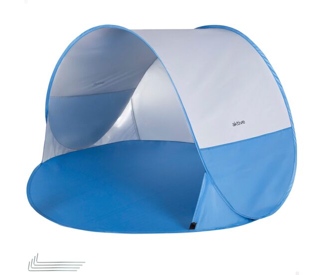 Aktive tenda corta-vento de praia azul 148x148x90 cm