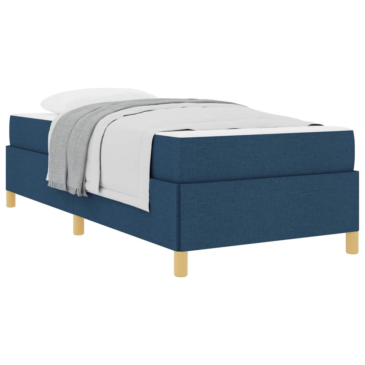 Estrutura de cama de solteiro para adultos com colchão azul 90 x 200 cm tecido
