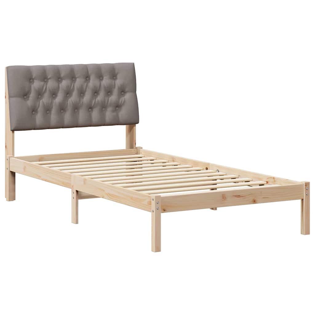 Estrutura de cama de solteiro para adultos com cabeceira - estofada castanho 100 x 200 cm