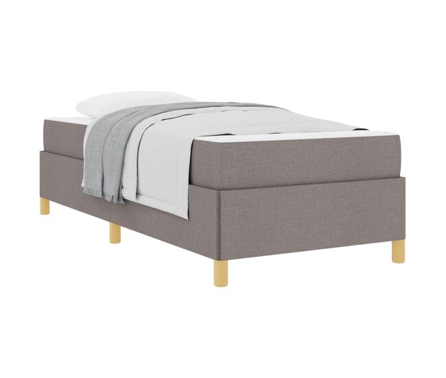 Estrutura de cama de solteiro simple cinzento-acastanhado 90 x 200 cm tecido