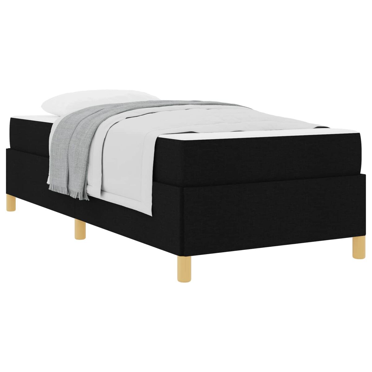 Estrutura de cama de solteiro para adultos com colchão preto 90 x 200 cm tecido
