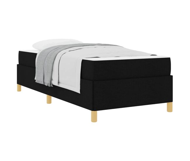 Estrutura de cama de solteiro para adultos com colchão preto 90 x 200 cm tecido