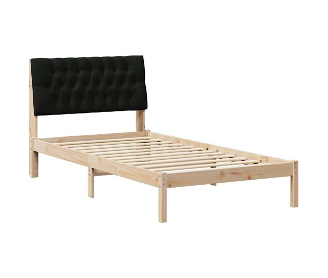 Estrutura de cama de solteiro para adultos com cabeceira - estofada castanho 100 x 200 cm