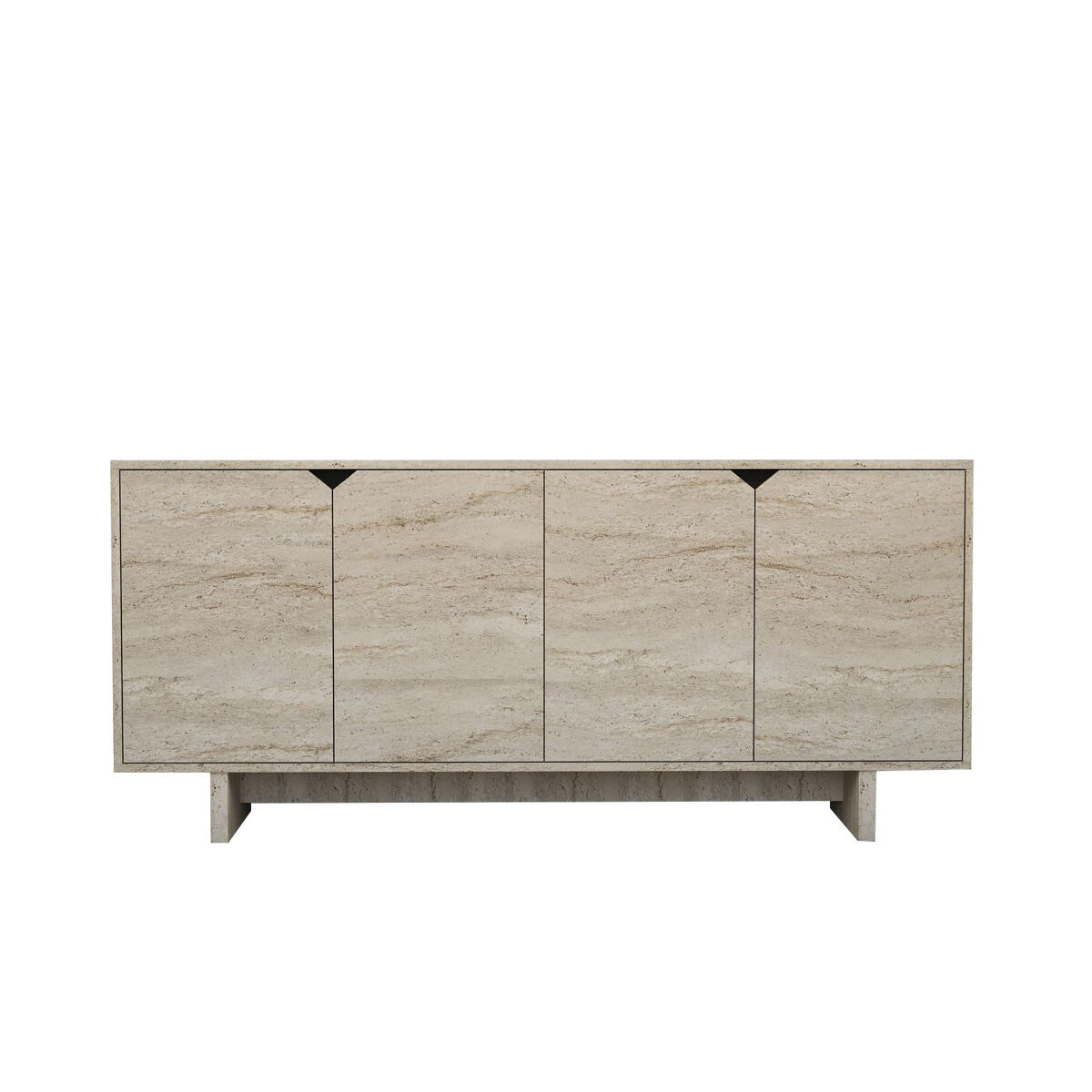 Aparador de madeira "turan" - 180 x 40 x 81 cm - travertino