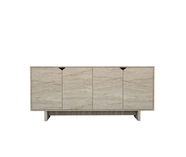 Aparador de madeira "turan" - 180 x 40 x 81 cm - travertino