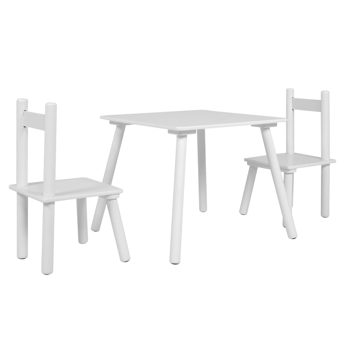 Conjunto infantil Origami: mesa quadrada e 2 cadeiras de melamina