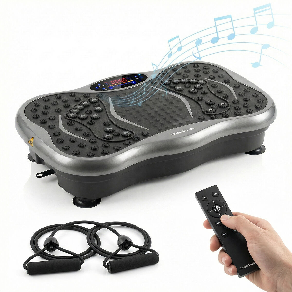 Plataforma vibratória com alto-falante e bandas elásticas innovagoods