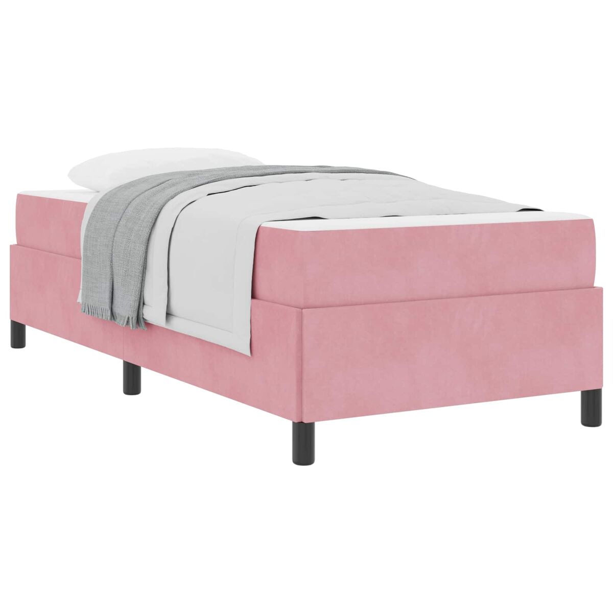 Estrutura de cama de solteiro para adultos com colchão rosa 90 x 190 cm tecido