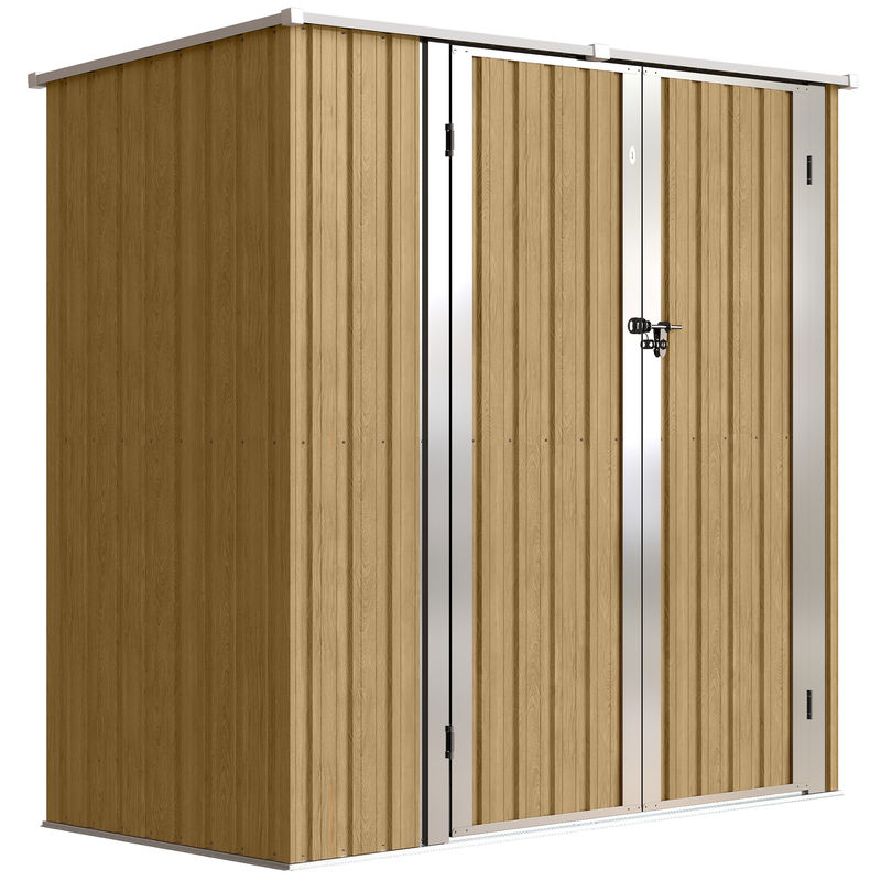 Abrigo de Jardim Aço Galvanizado Outsunny 163 Castanho