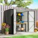 Abrigo de Jardim Aço Galvanizado Outsunny 163 Abrigo de Jardim Aço Galvanizado Outsunny 163 Castanho
