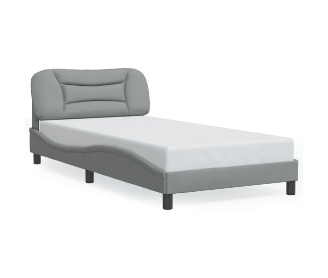 Estrutura de cama de solteiro para adultos com led 100x200 cm tecido