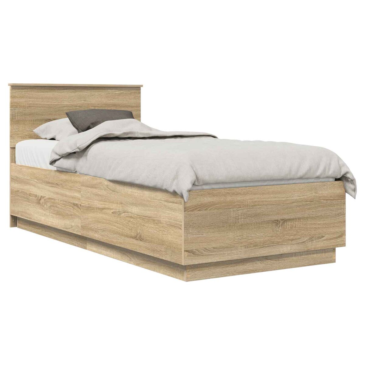 Estrutura de cama de solteiro moderno com cabeceira - carvalho sonoma 70 x 190 cm