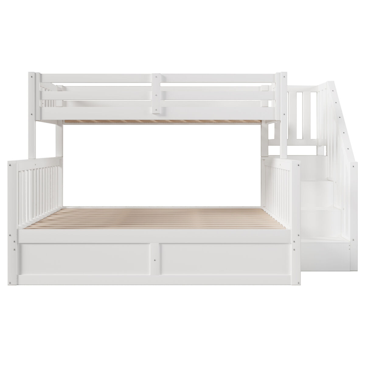 Beliche 90x200+140x200 - hidráulico com escada e arrumação - branco