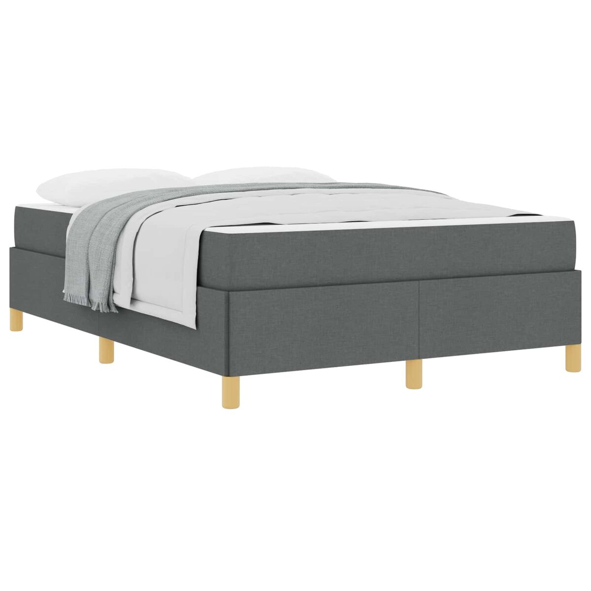Estrutura da cama de casal moderno com colchão cinza escuro 140 x 200 cm tecido