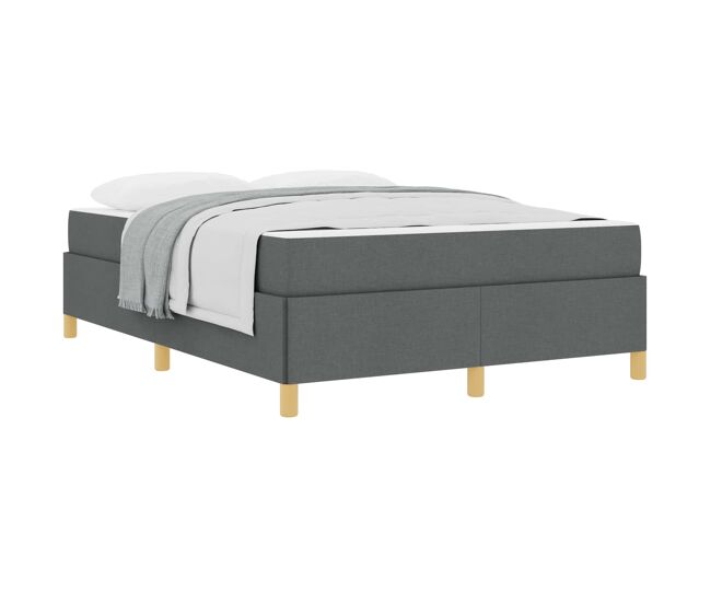 Estrutura da cama de casal moderno com colchão cinza escuro 140 x 200 cm tecido