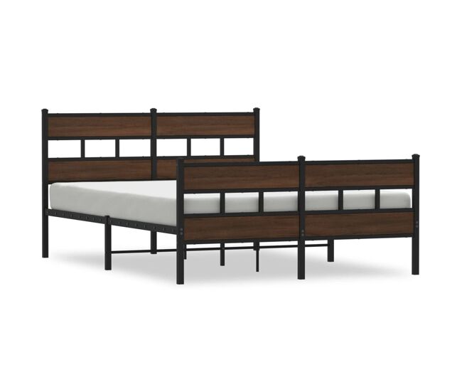 Cama de casal moderno para adultos sem colchão com cabeceira e pés 140x200 cm
