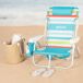 Aktive Cadeira de praia baixa multiposições com geleira e bolsos Aktive Cadeira de praia baixa multiposições com geleira e bolsos Multicor