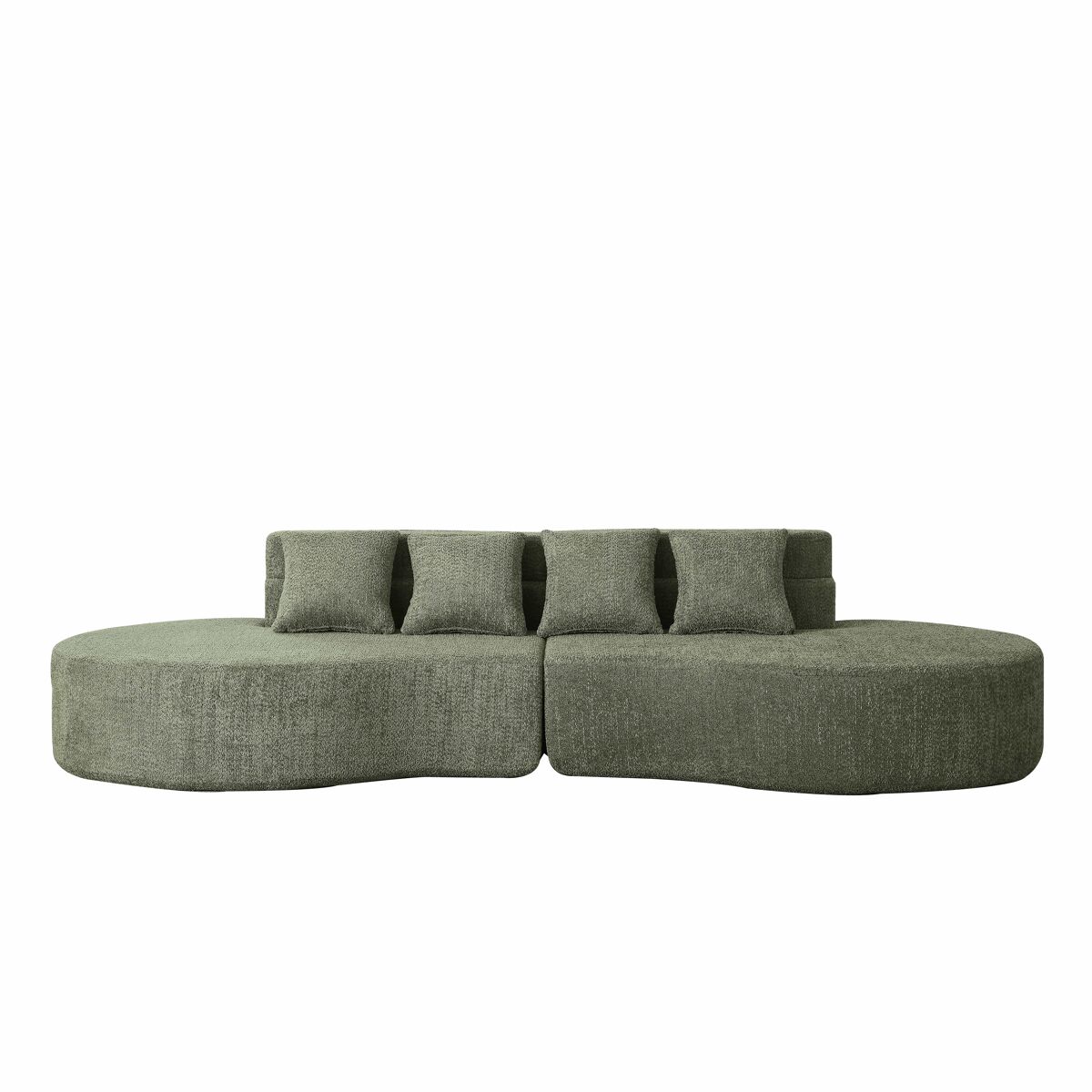 Sofá modular de 4 lugares - 2 peças combináveis, espuma viscoelástica de alta densidade - verde