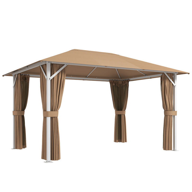 Pérgola para Jardim Metal, Poliéster Outsunny