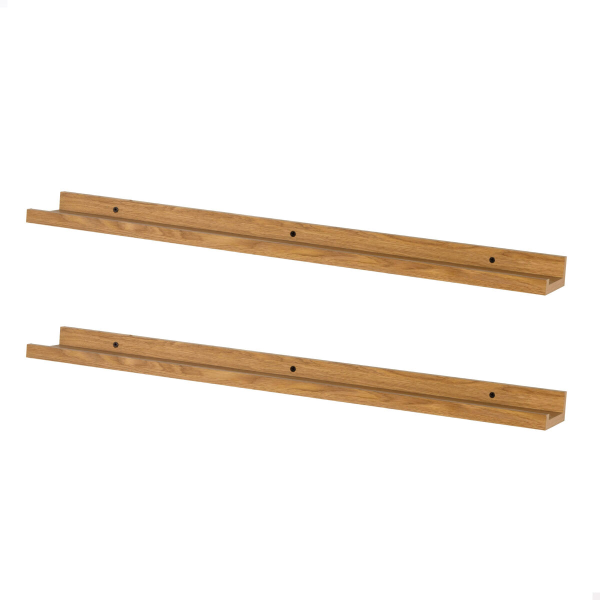 Max Home Conjunto 2 Prateleiras de parede em madeira com rebordo 80