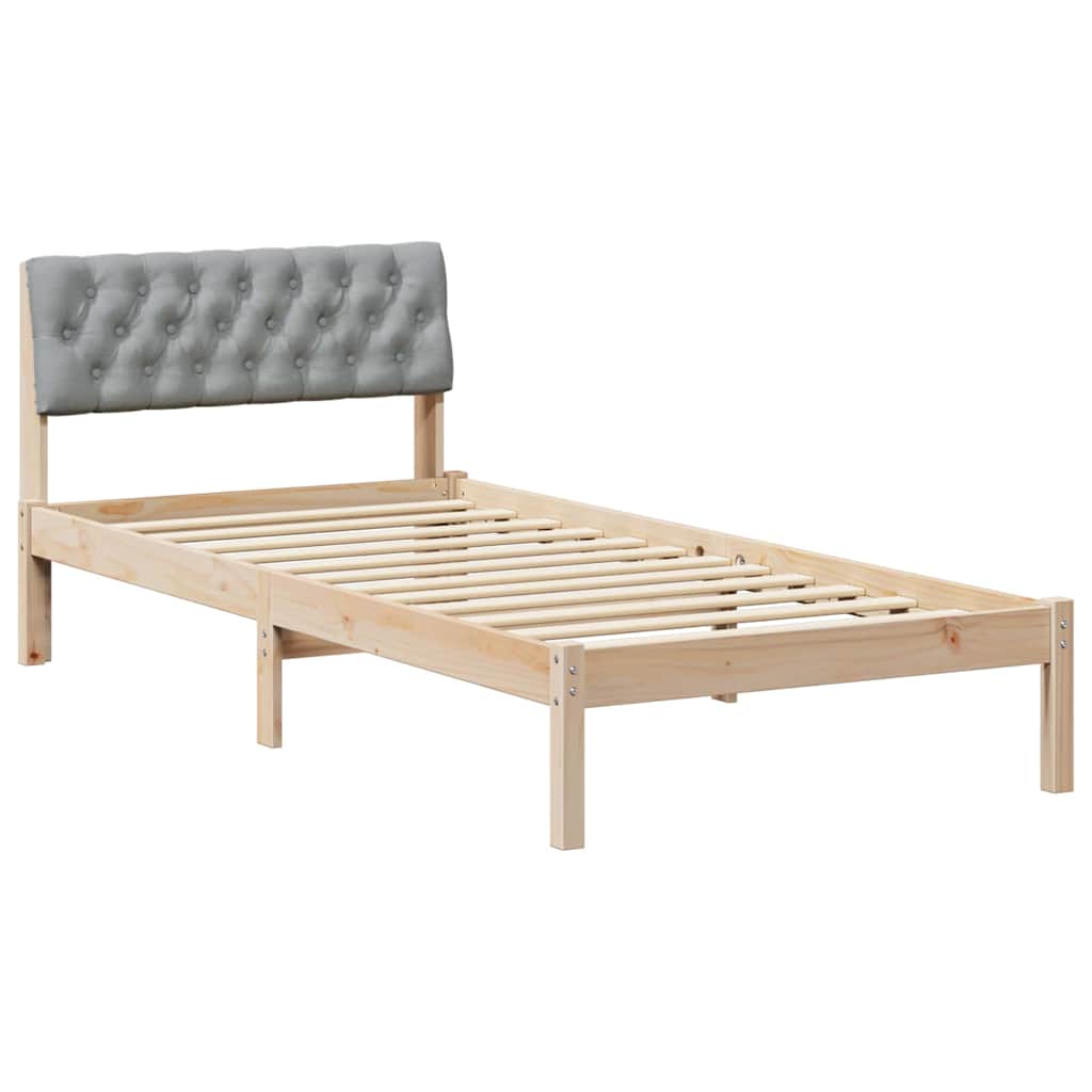 Estrutura de cama de solteiro simple - marrom e cinza claro 90 x 190 cm