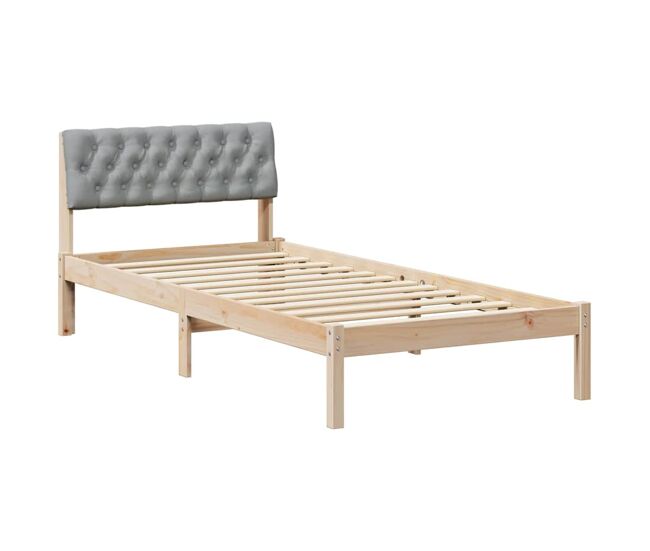 Estrutura de cama de solteiro simple - marrom e cinza claro 90 x 190 cm