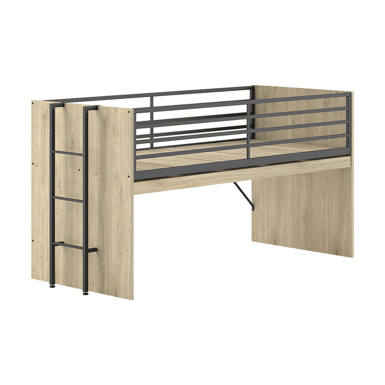 Cama de meia altura 90x200 base de ripas incluída vipack sam madeira