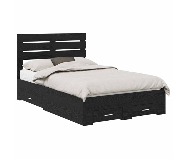 Estrutura da cama de casal moderno para adultos com gaveta com cabeceira madeira processada