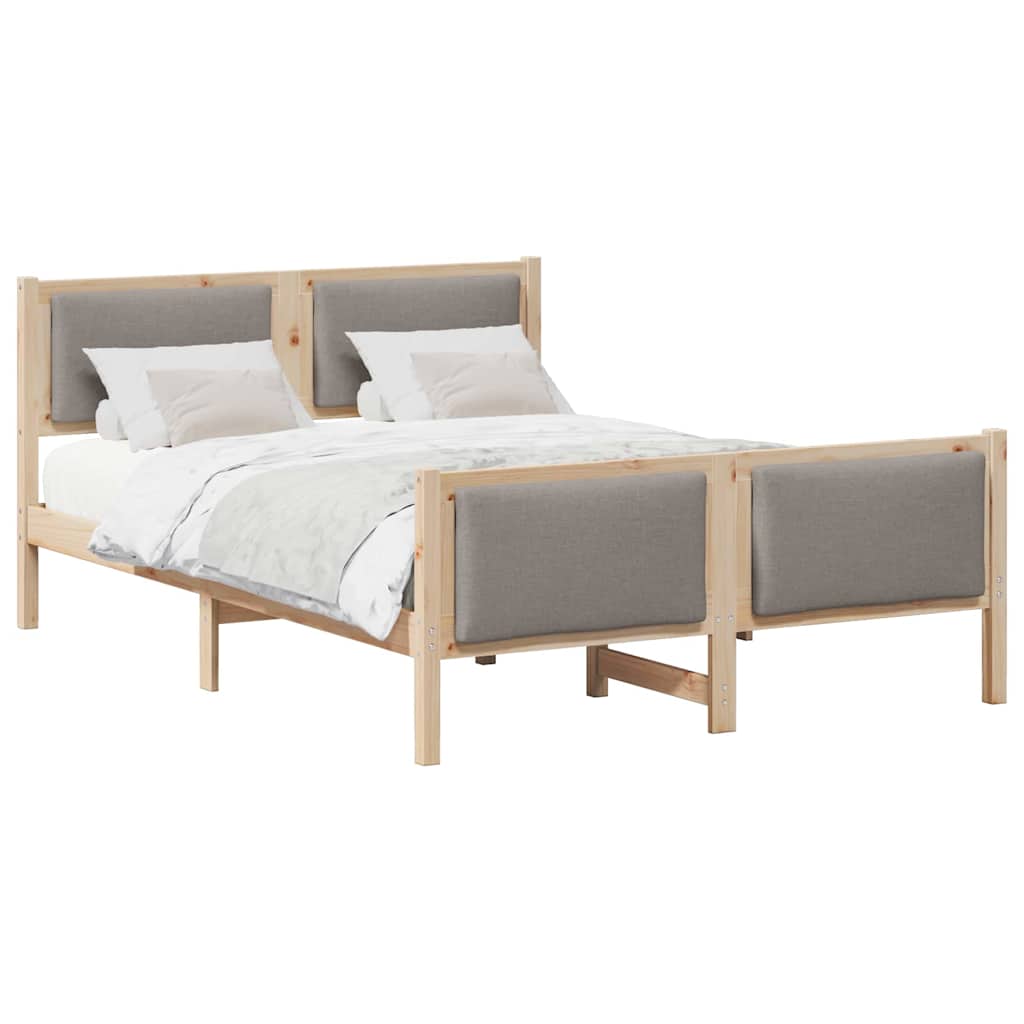 Estrutura de cama dupla - cinzento-acastanhado 140 x 200 cm tecido
