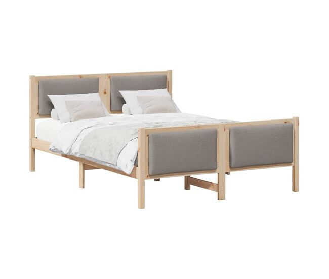 Estrutura de cama dupla - cinzento-acastanhado 140 x 200 cm tecido