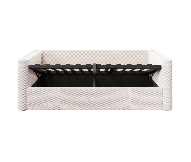 Cama de dia 90x200 cm - com iluminação led, mecanismo hidráulico de arrumação, sem colchão, bege