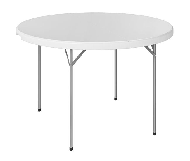 Outsunny mesa dobrável camping, 120x120x74 cm mesa dobrável portátil leve com tampo de hdpe almofadas antiderrapantes estrutura metálica para acampar