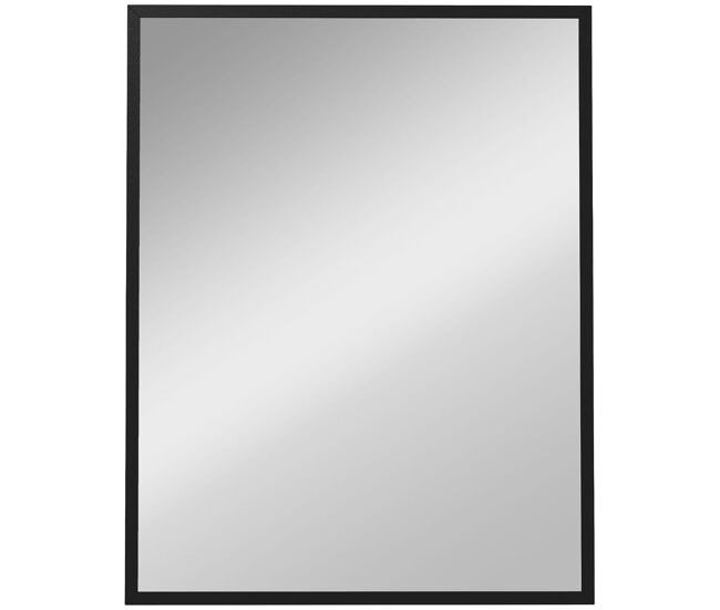 Homcom espelho de parede 70x90 cm espelho de casa de banho retangular decorativo para sala entrada corredor horizontal ou vertical preto