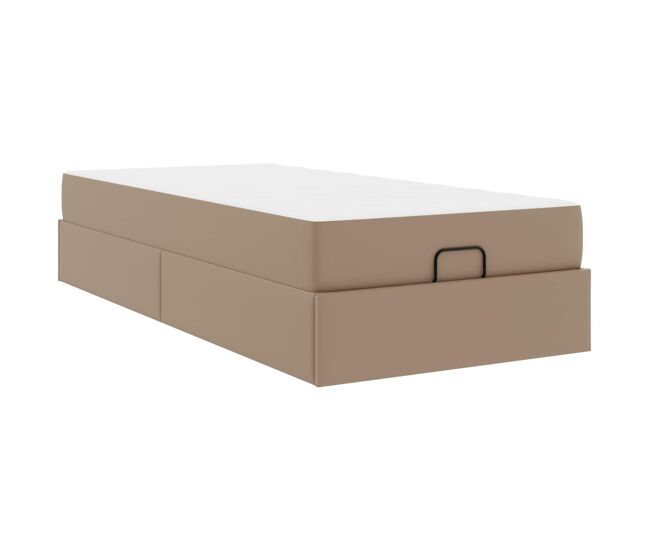Estrutura de cama de solteiro para adultos com colchão com colchão 2 pcs bronzeado pvc